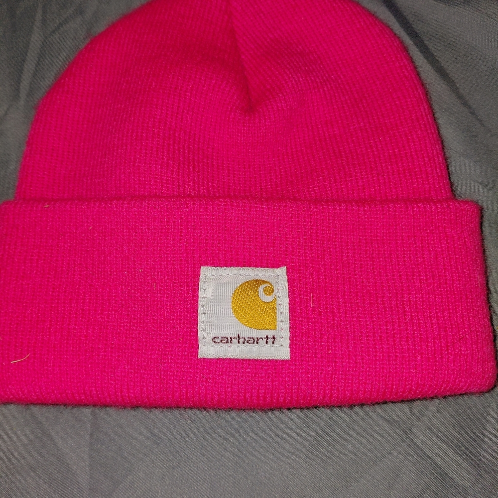 Carhartt Kids Hot Pink Cuffed Beanie with Logo Patch